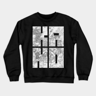 Kano, Nigeria City Map Typography - Light Crewneck Sweatshirt